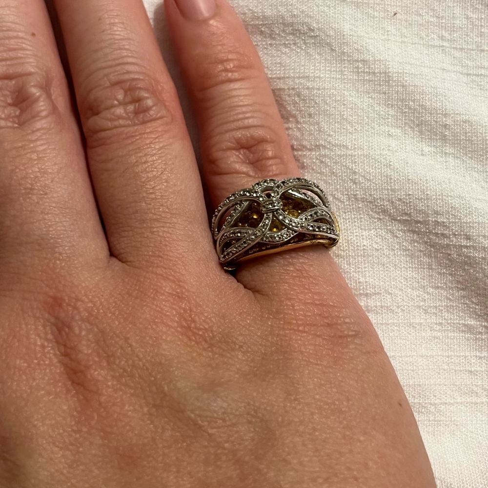 Sterling silver ring two tone